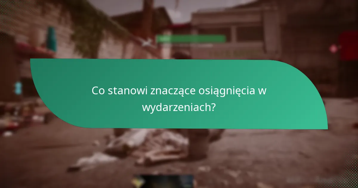 Co stanowi znaczące osiągnięcia w wydarzeniach?