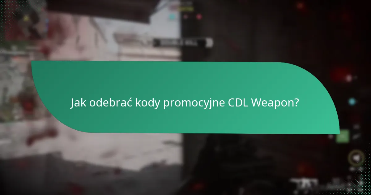 Jakie skórki broni są dostępne za pośrednictwem kodów promocyjnych CDL?